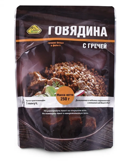 Говядина с гречей реторт-пакет Деревня Потанино 250г - фото 20913