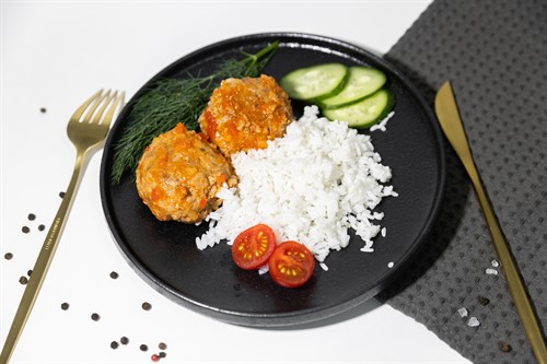 Тефтели мясные с рисом (свинина/говядина), 600 гр - фото 21861